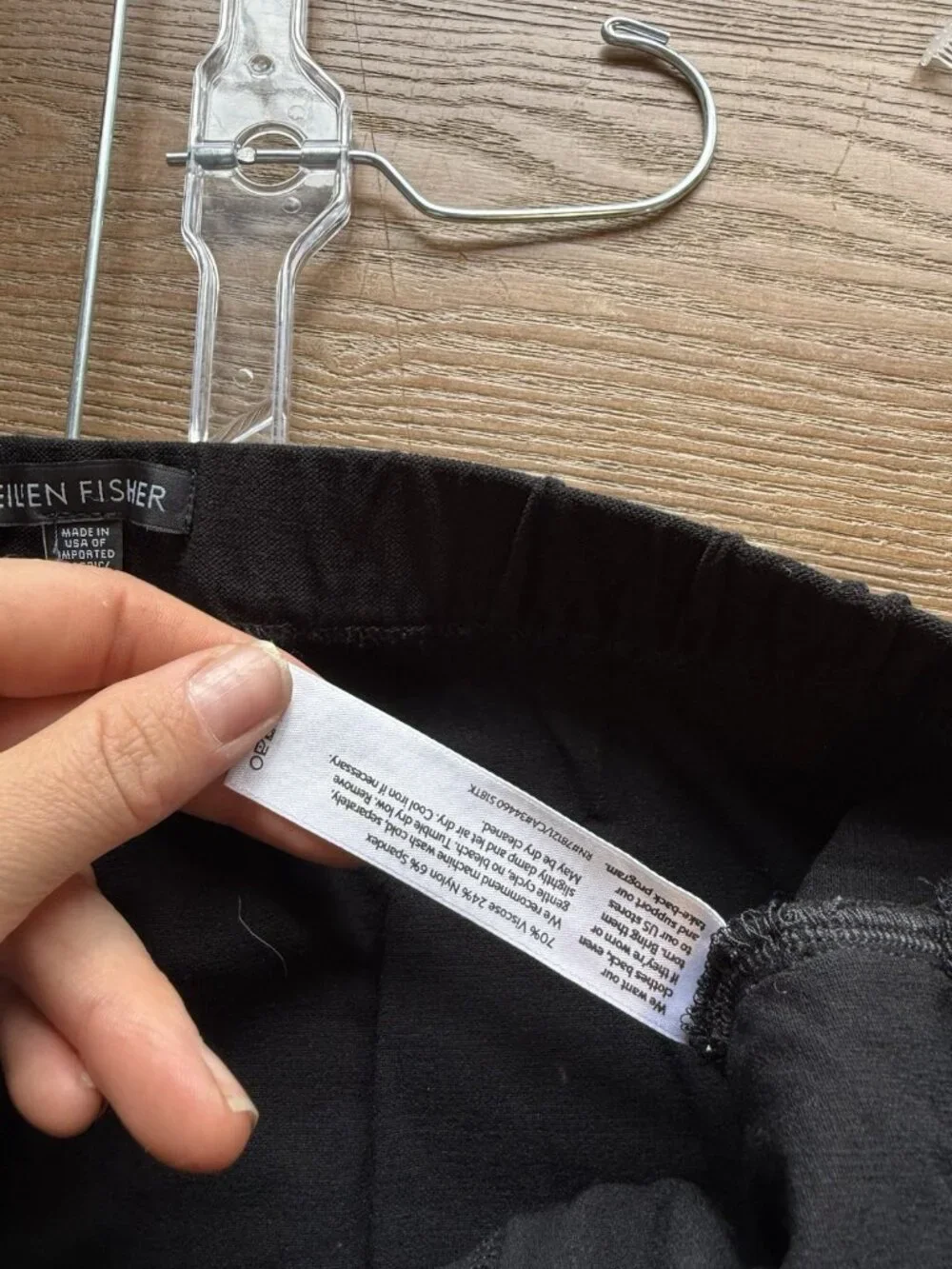 Eileen Fisher Pants Faux Wrap Cropped Belt Black Lagenlook